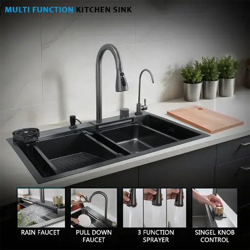 [NI2] Multi-Function Black Kitchen Sink