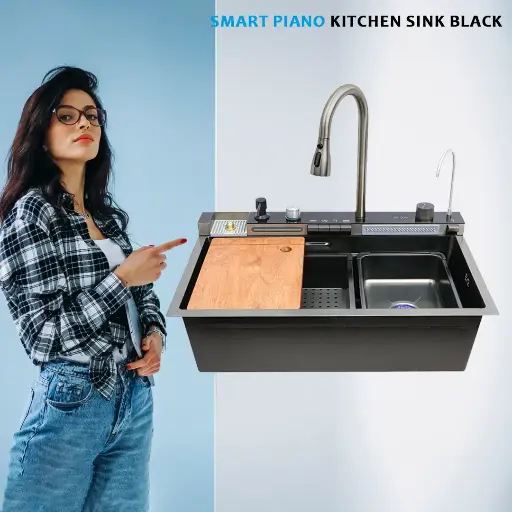 [NI1] Smart Piano Kitchen Sink Black